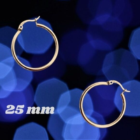 💐 Stamped 925 Sterling Silver Hoops - Picture 1 of 5